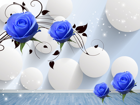 蓝色玫瑰花背景图