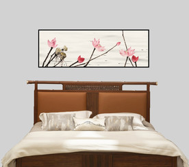 荷花床头装饰画