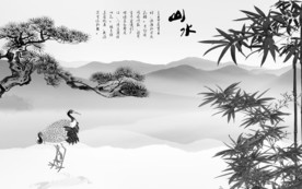 竹子新款山水画 tif分层