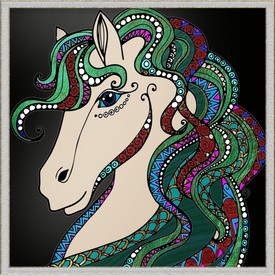 高端马头晶瓷画装饰画