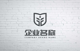 logo墙贴图效果图