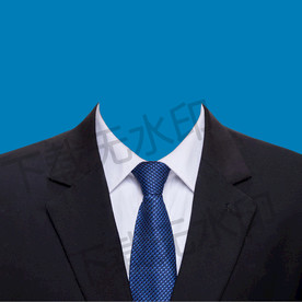 蓝色西装证件照衣服