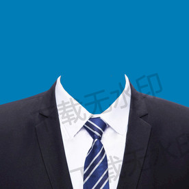 蓝色条纹西装模板