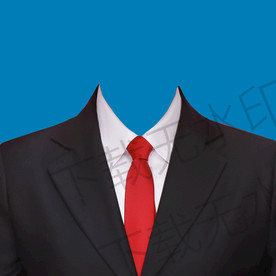 红色领带西装模板