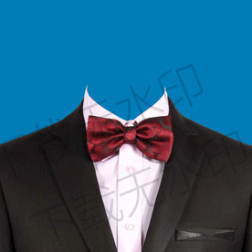 红色领结西装模板