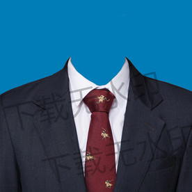 红色领带西装模板