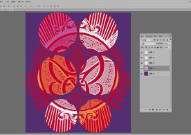 民族几何龙形云纹条纹印花图案设