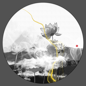 水墨荷花装饰画