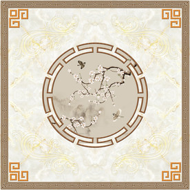 花鸟新中式天顶壁画