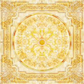 中式花纹新中式天顶壁画