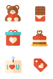 小熊爱情节日气氛爱心图标