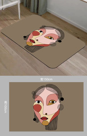 毕加索抽象人脸地毯