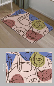 毕加索抽象人脸地毯