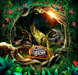 侏罗纪世界立体画