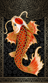 鱼跃龙门玄关装饰画