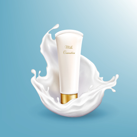 飞溅矢量3d牛奶化妆品洗脸