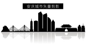 安庆城市矢量剪影