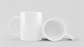 白色陶瓷水杯样机