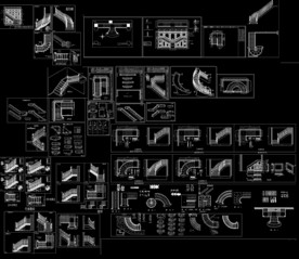 整木实木楼梯cad图