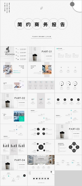 黑白简约商务报告PPT
