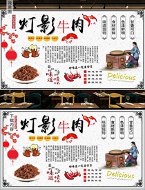 灯影牛肉背景墙