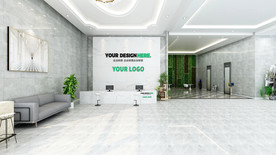 接待台 前台LOGO墙样机