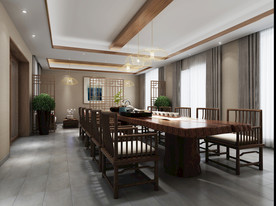 民宿中式会议室效果图