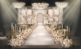 香槟欧式吊顶拱门婚礼效果图