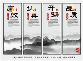 新中式中国风企业文化展板