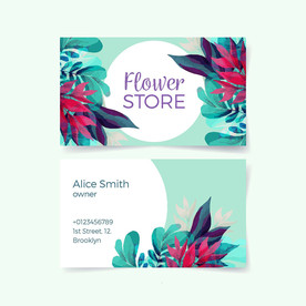 ai矢量清新花店时尚创意插画手