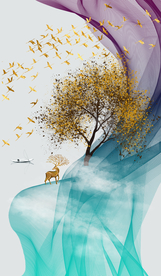 抽象风景玄关壁画装饰画