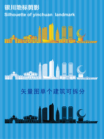 银川地标剪影