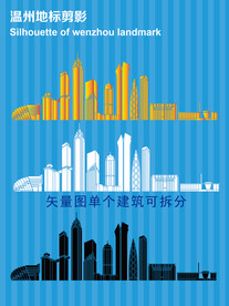 温州地标剪影