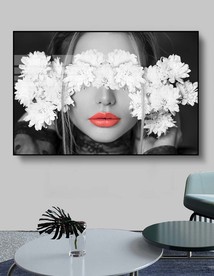 花朵美女装饰画