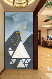 现代几何玄关背景墙