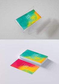 ai矢量创意绚丽艳丽水彩墨名片