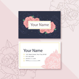 女性时尚名片创意花店文艺清新花