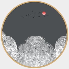 北欧抽象圆形抽象画