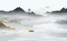 意境水墨山水画