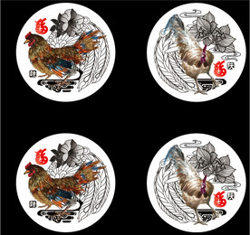 鸡年纪念防伪底纹超线