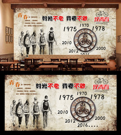 复古怀旧背景墙