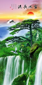 黄山迎客松玄关背景