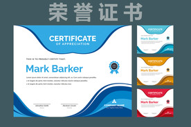荣誉证书时尚横版证书
