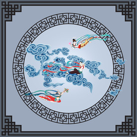 敦煌飞天新中式天顶壁画