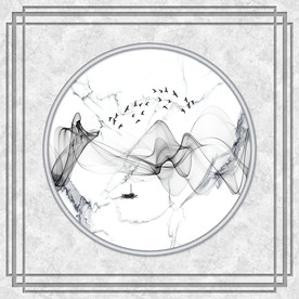 新中式山水吊顶壁画