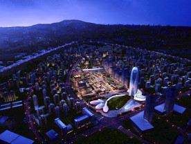 城市建筑 人物 植物  玻璃