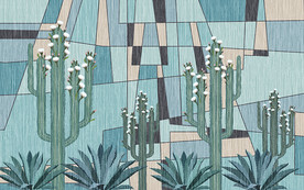 热带植物几何电视背景墙