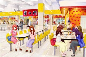 手绘地方美食美景