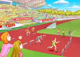 手绘安徽体美景城市素材