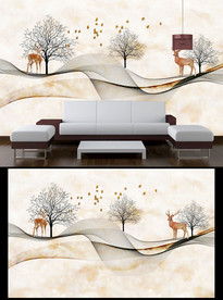 艺术线条背景墙